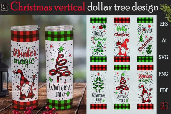 Bundle of Christmas Vertical Dollar Tree Illustrations