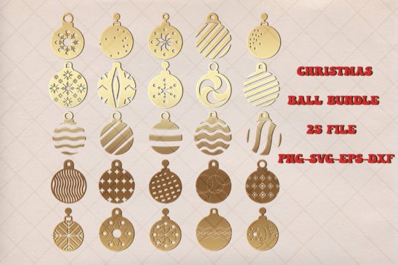 Christmas Ball Bundle SVG 25 Design Illustrations