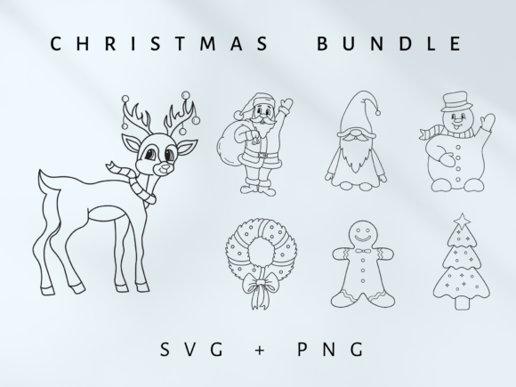 Christmas Bundle SVG PNG for Illustrations
