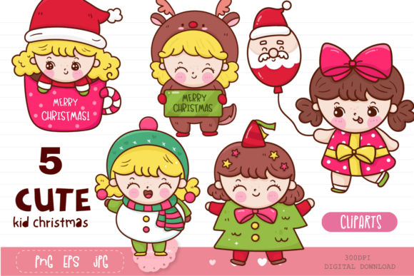 Christmas Cartoon Character Illustrations for Digital Publishing