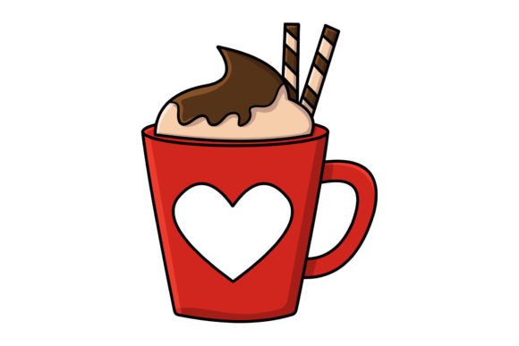 Christmas Chocolate Mug Icon Illustration for Editorial Use