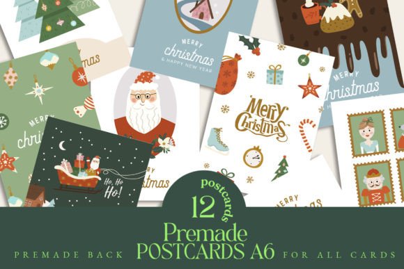 Christmas Clipart Card Set for Branding and Marketing