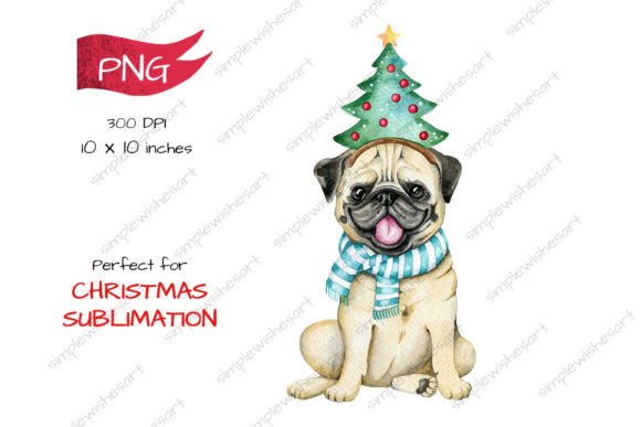 Christmas Dog Illustration for Blog and Website Design
