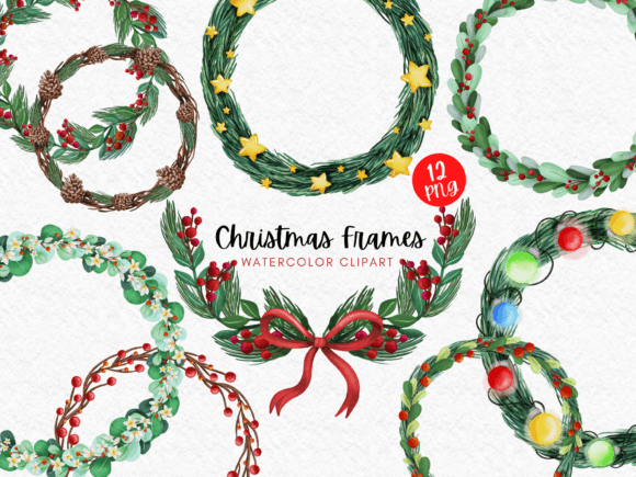 Christmas Frame Watercolor Clipart Review