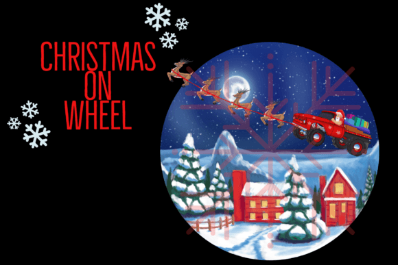 Christmas on Wheels Digital Painting Illustrations