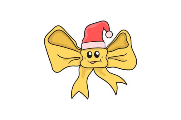 Christmas Ribbons with Cute Expressions Illustrations