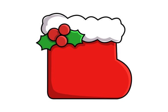 Christmas Sock Icon Vector Illustration for Commercial Use