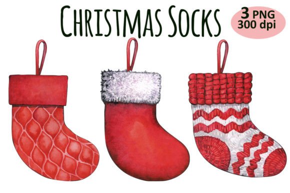 Christmas Socks Clipart PNG Sublimation for Blog and Web Design