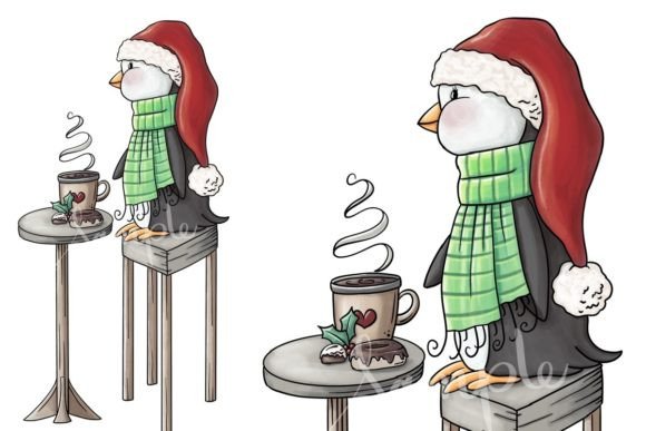 Christmas Treats and Penguin Clipart for Handmade Projects