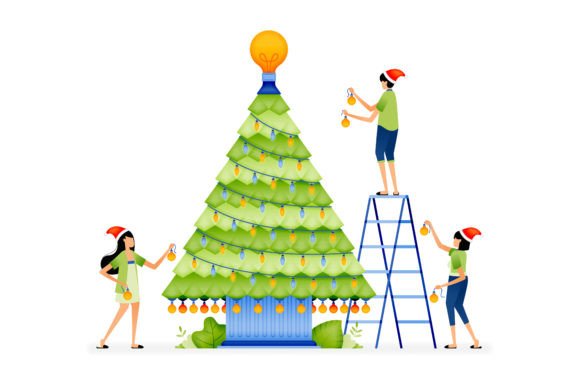 Christmas Tree Decor Ideas with Illustrations