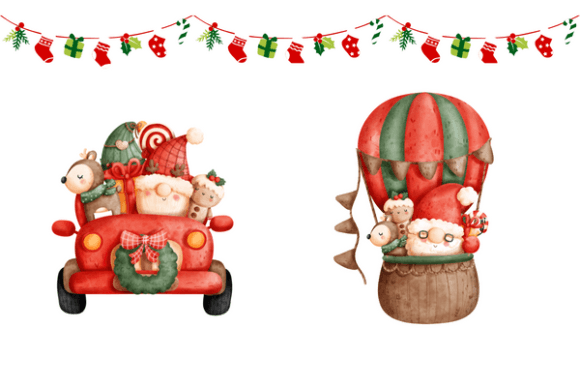Cozy Christmas Gnomes Illustrations for Handmade Creations