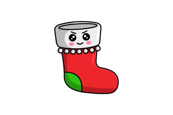 Cute Christmas Character Sock Illustration for Local Branding