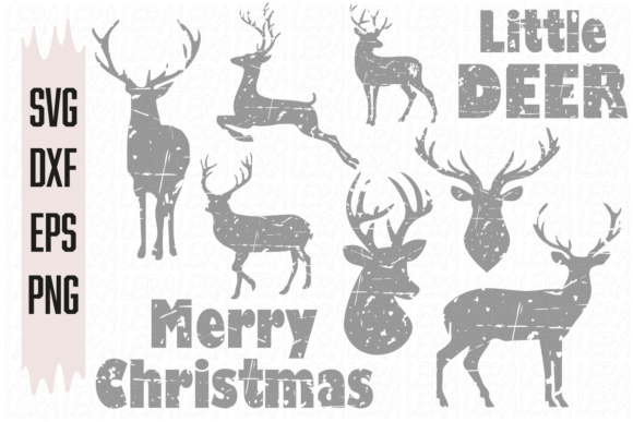 Deer Grunge, Antler, Christmas Illustration Review