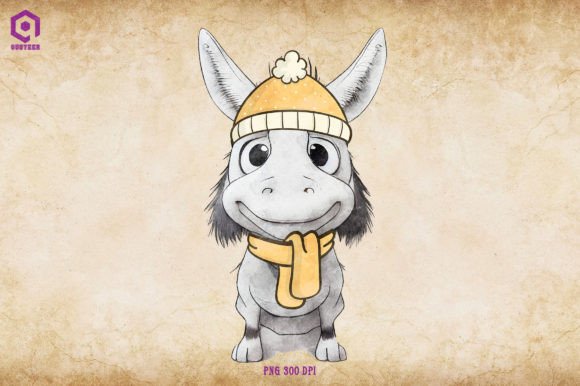 Donkey Cozy Christmas Illustration Review