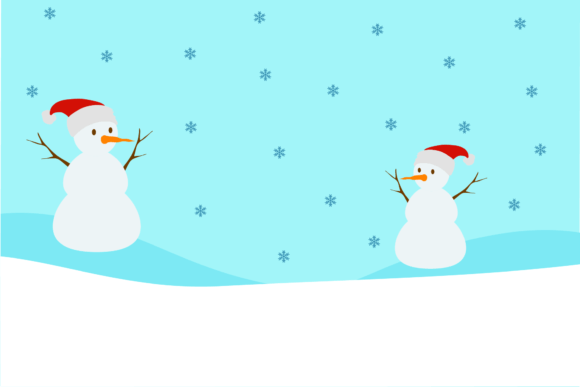 Merry Christmas Snow and Winter View Illustrations