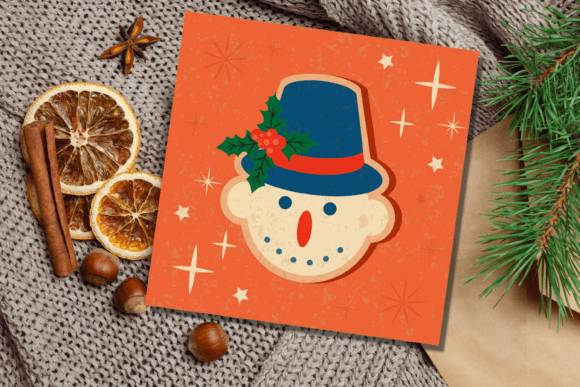 Snowman Christmas Greeting Card Illustration Review